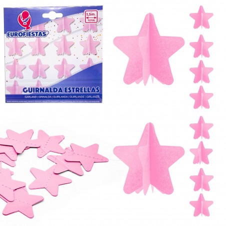 Guirlande d étoiles en papier rose