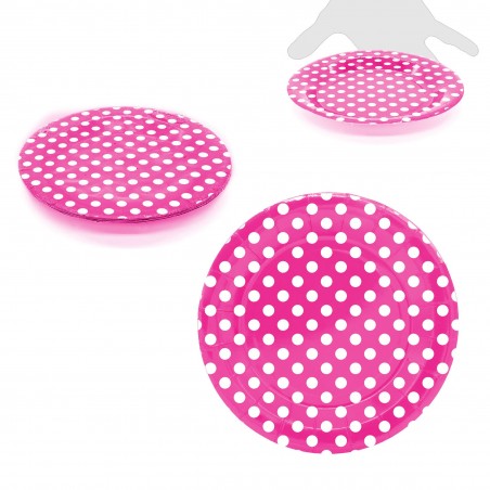 Assiettes d élimination de la lune 18cm fuscia 10