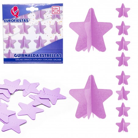 Guirlande étoiles en papier violet