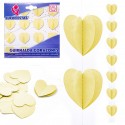 Guirlande cœurs en papier jaune