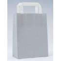 Sac en papier gris avec poignée plate