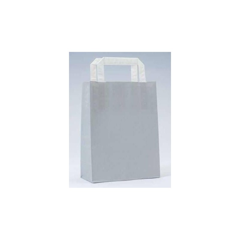 Sac en papier gris avec poignée plate
