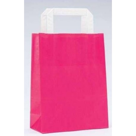Sac En Papier Kraft Fuchsia Avec Poignée Plate