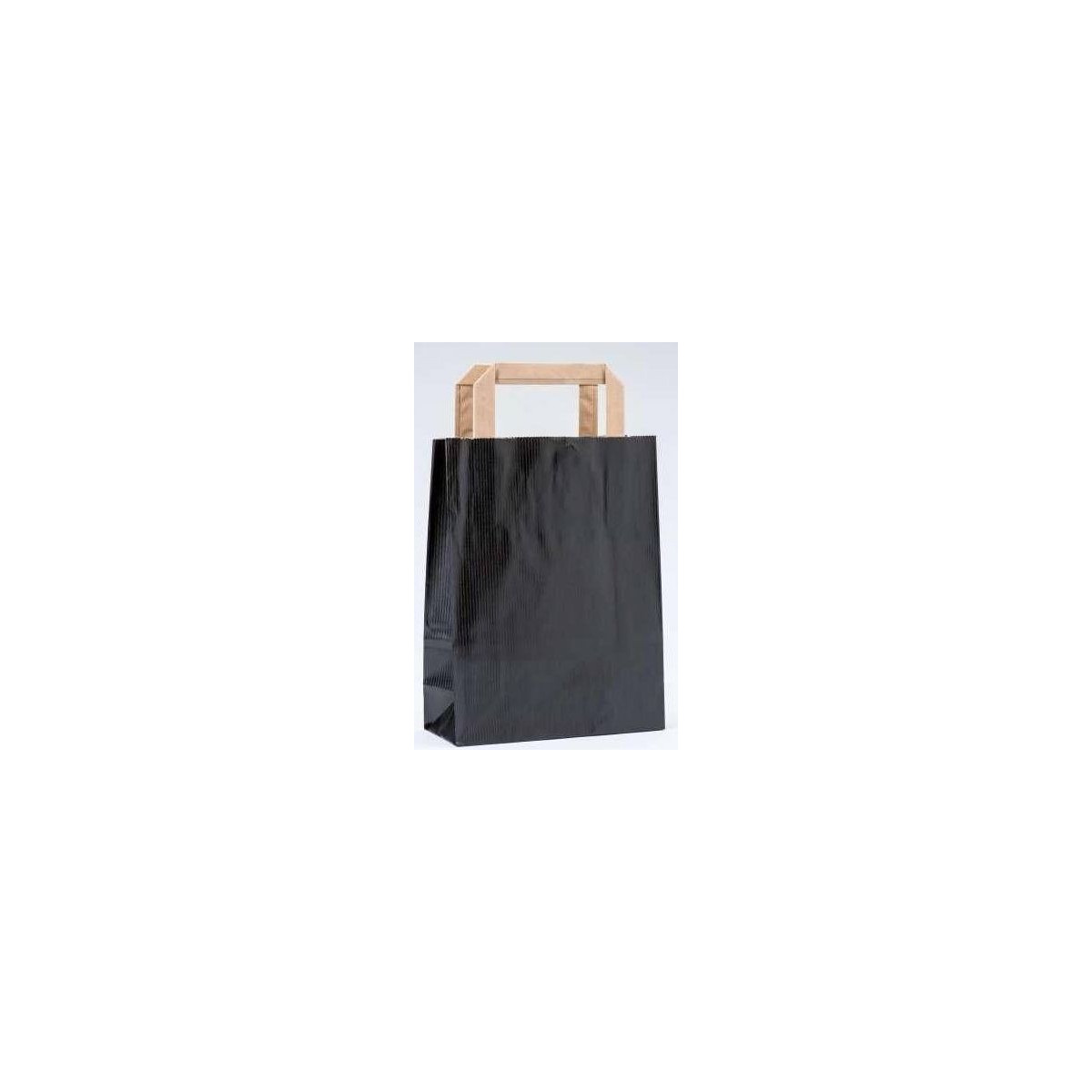 Sac en papier kraft noir avec poignée plate