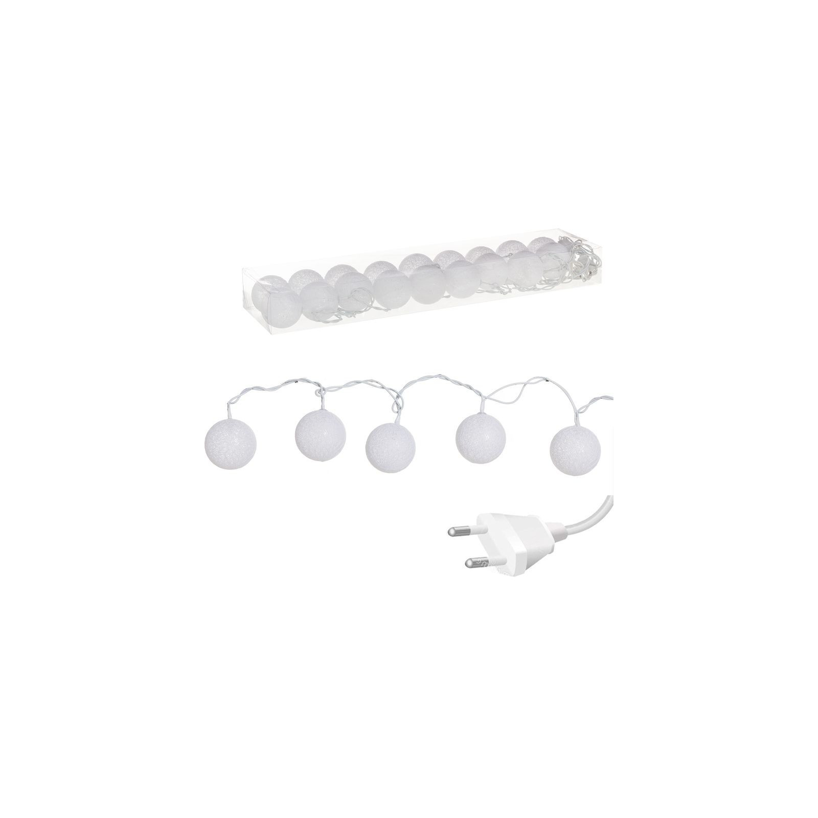 Guirlande 18 boules led blanches