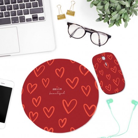 Souris sans fil avec tapis amour