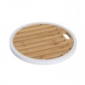 Dessous de plat en bambou et silicone blanc