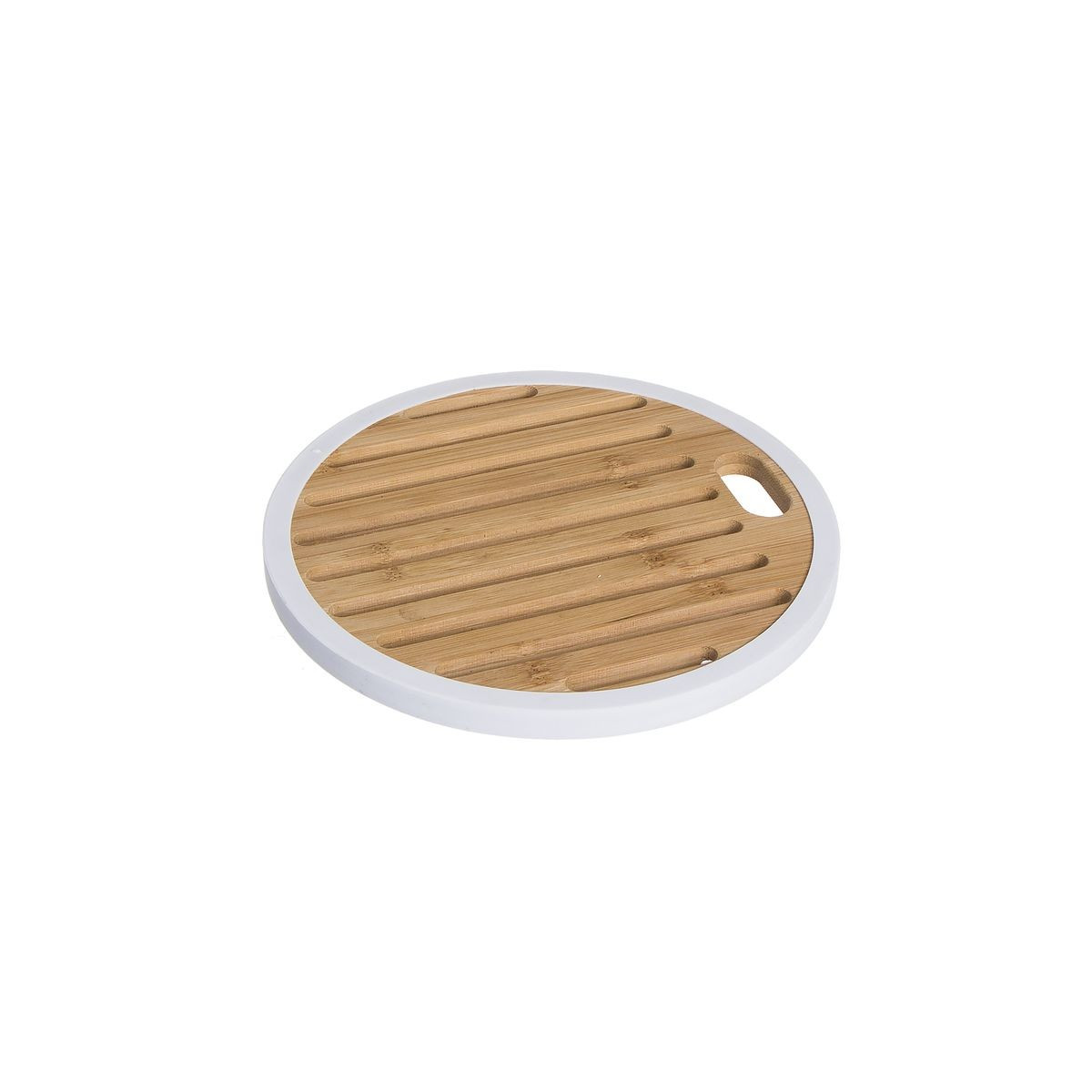 Dessous de plat en bambou et silicone blanc