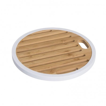Dessous de plat en bambou et silicone blanc