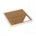 Dessous de plat en bambou et silicone blanc