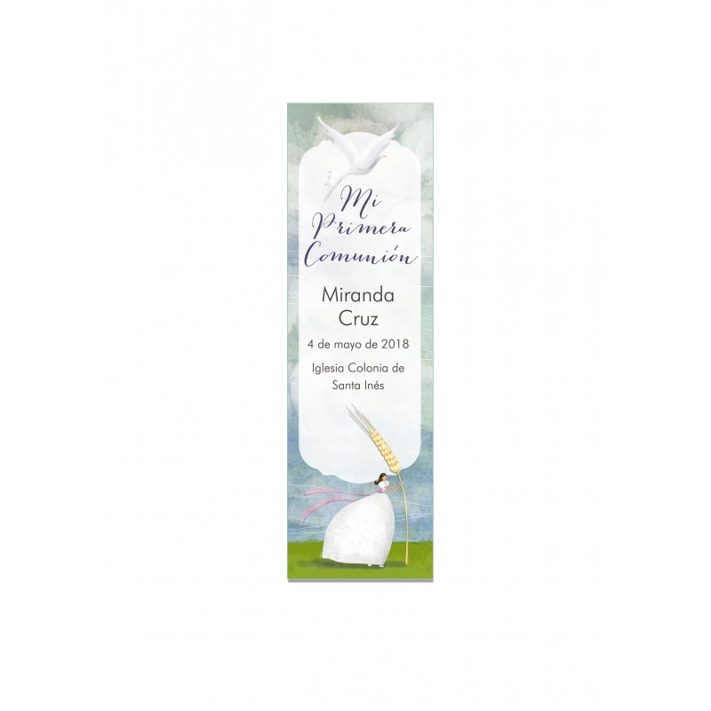 Paq.24 marque-pages communion fille épi personnalisable
