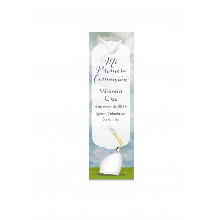 Paq.24 marque-pages communion fille épi personnalisable