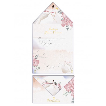 Blister 10 Invitation Sur Communion Fille