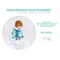 Pack 96 stickers ronds communion garçon feuilles