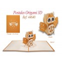 Postal 3d origami hibou