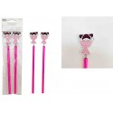 Blister de 2 crayons communion fille rose
