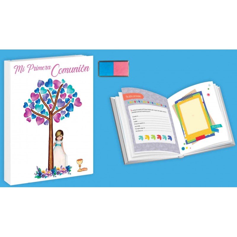 Arbre De Fille D'empreintes De Pas De Communion De Livre Arbre De Fille D'empreintes De Pas De Communion De Livre