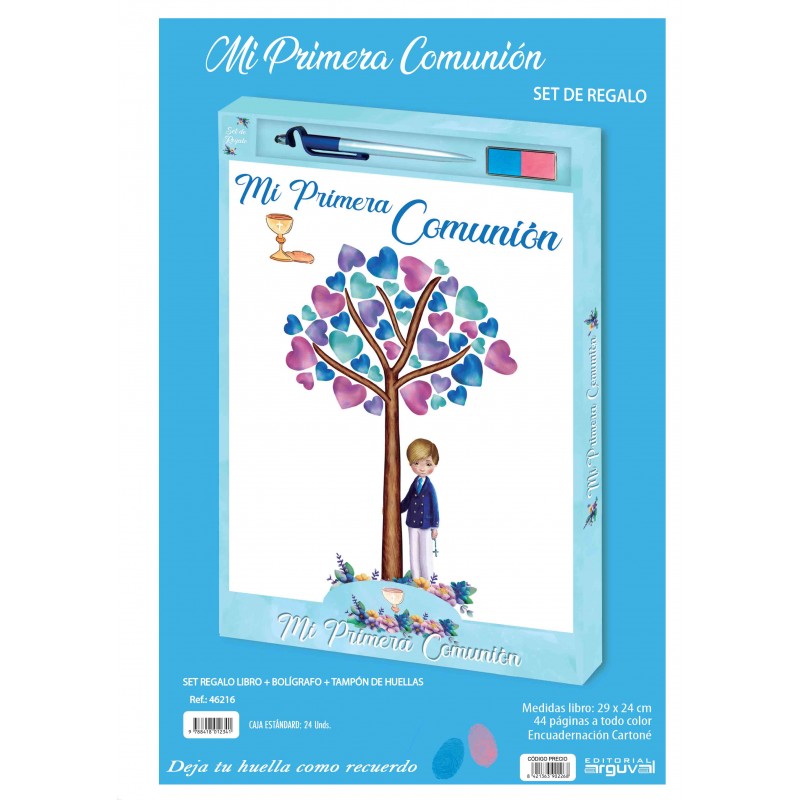 Livre de communion empreintes garçon + stylo + tampon