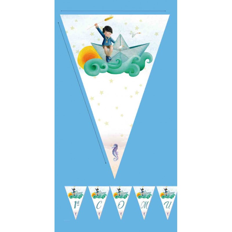 Guirlande de communion enfant bateau personnalisable