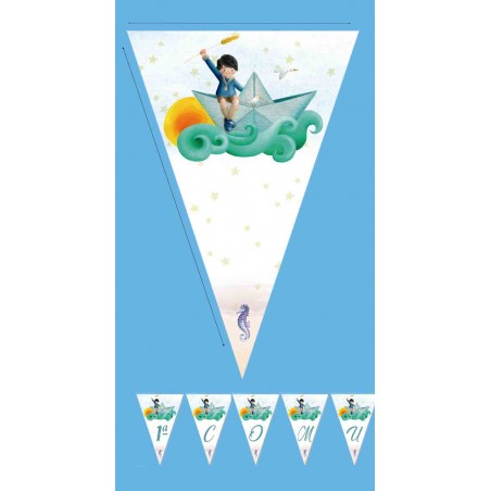 Guirlande de communion enfant bateau personnalisable