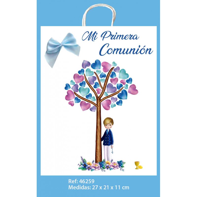 Sac moyen nœud communion garçon arbre