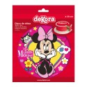 Disque de pâte à sucre Minnie, nœud rose, 20 cm