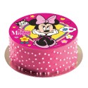 Disque de pâte à sucre Minnie, nœud rose, 20 cm