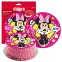 Disque de pâte à sucre Minnie, nœud rose, 20 cm