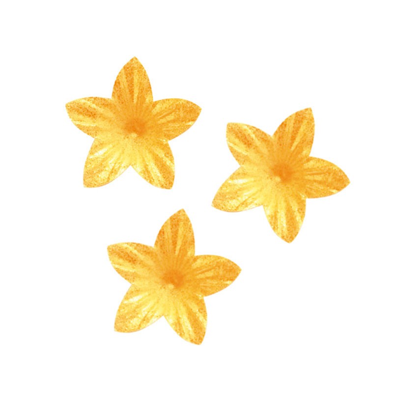 Fleurs en pâte comestibles de couleur jaune
