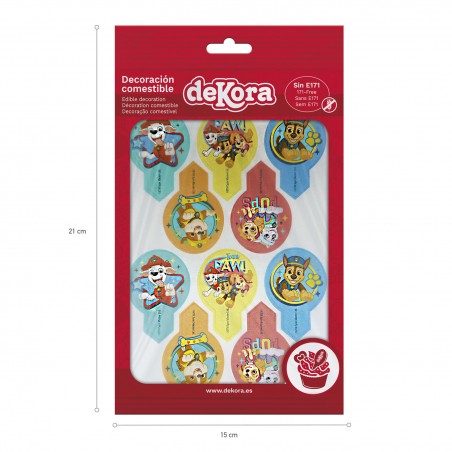Blister 20 dekorapin gaufrettes Pat'Patrouille 6 5x4cm