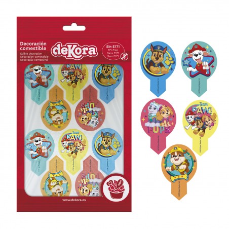 Blister 20 dekorapin gaufrettes Pat'Patrouille 6 5x4cm