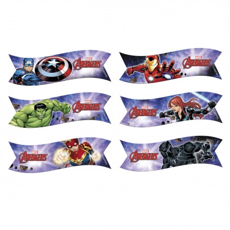 Blister 6 drapeau de gaufrette avengers