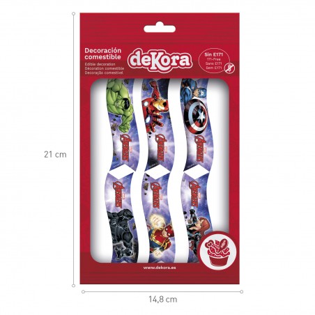 Blister 6 drapeau de gaufrette avengers