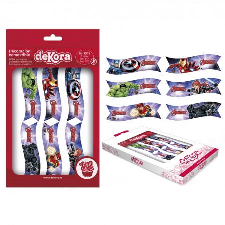 Blister 6 drapeau de gaufrette avengers