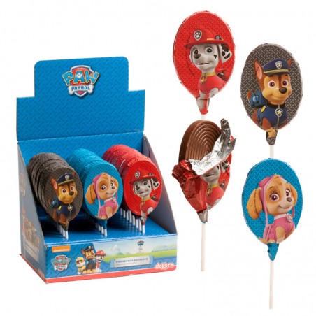 Paw patrouille sucettes chocolat 30 gr