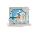 Cadre photo chaussons bleus 13x10cm