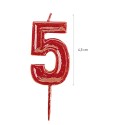 Bougie d'anniversaire numéro 5 rouge