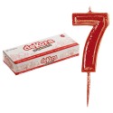Bougie d'anniversaire numéro 7 en rouge