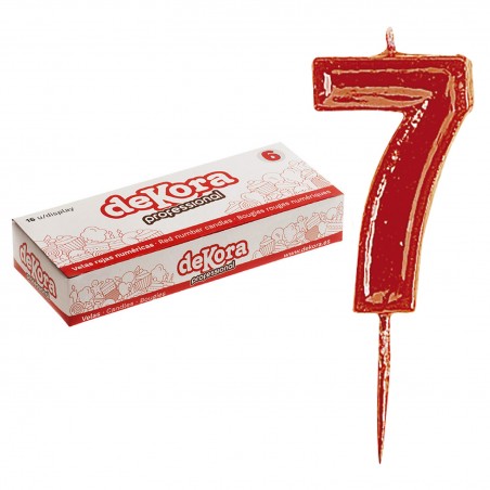 Bougie d'anniversaire numéro 7 en rouge