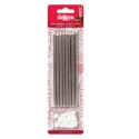 Blister de 16 bougies métalliques argentées, 13 cm