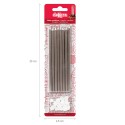 Blister de 16 bougies métalliques argentées, 13 cm