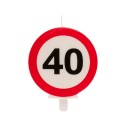 40ème bougie anniversaire signal interdit 6 3cm