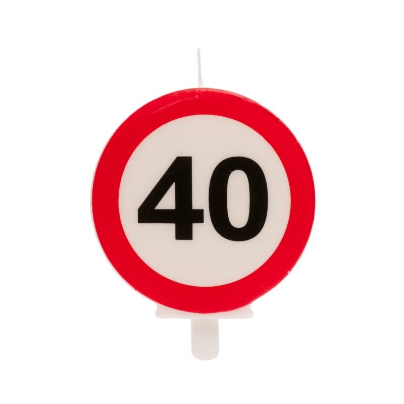 40ème bougie anniversaire signal interdit 6 3cm