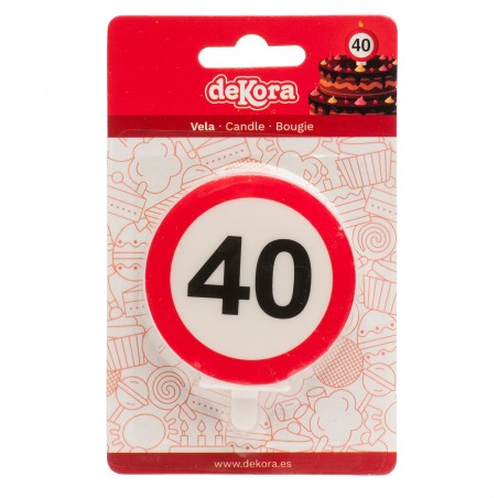 Bougie 40 anniversaire signal interdit