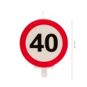 Bougie 40 anniversaire signal interdit