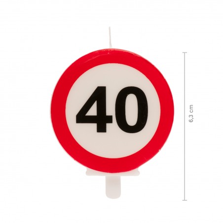 Bougie 40 anniversaire signal interdit
