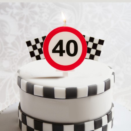Bougie 40 anniversaire signal interdit