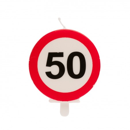 50e Bougie Anniversaire Signal Interdit 6,3cm