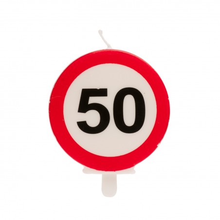 50e bougie anniversaire signal interdit 6 3cm