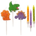 Bougies d'anniversaire dinosaures 2D - Coffret de bougies pour enfants